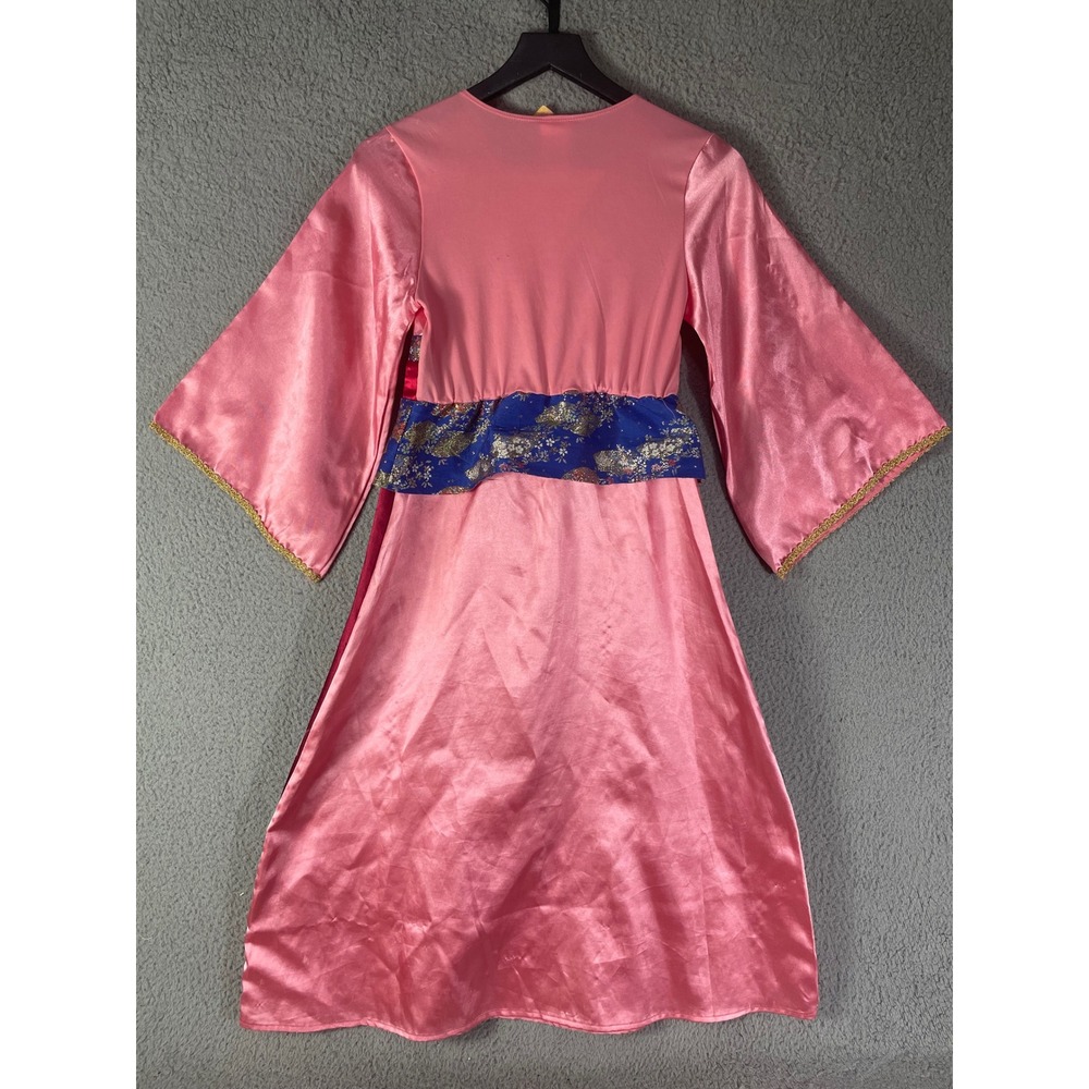 Disney Store Mulan Costume Dress Girls M 7/8 Pink Blue Princess Halloween Outfit - Picture 12 of 13